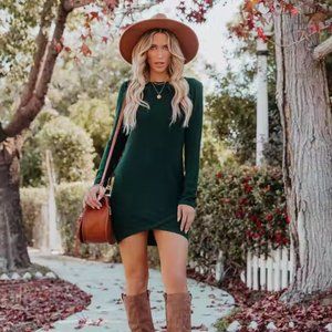 Vici Green Asymmetrical Dress - Size M (US)